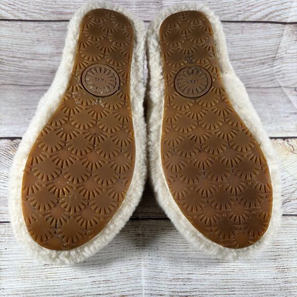 UGG Fluff Yeah Womens Size 6 Slide Sandals Slingback Slippers Cream Sheepskin - Picture 9 of 10